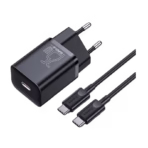 Baseus Super Si 1C 25W Adapter with Type-C to Type-C Cable,Black