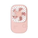JISULIFE FA49 Rechargeable Super-Thin Handheld Fan 2000mAh-pink, 1st gear for about 14 hours, 2nd gear for 9 hours, and 3rd gear for 4 hours.