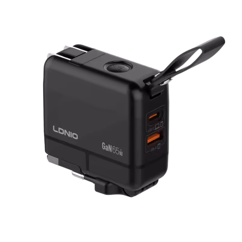 Ldnio 65W GaN Supper Fast Charger Q2618 Universal Travel Fast Charger,black