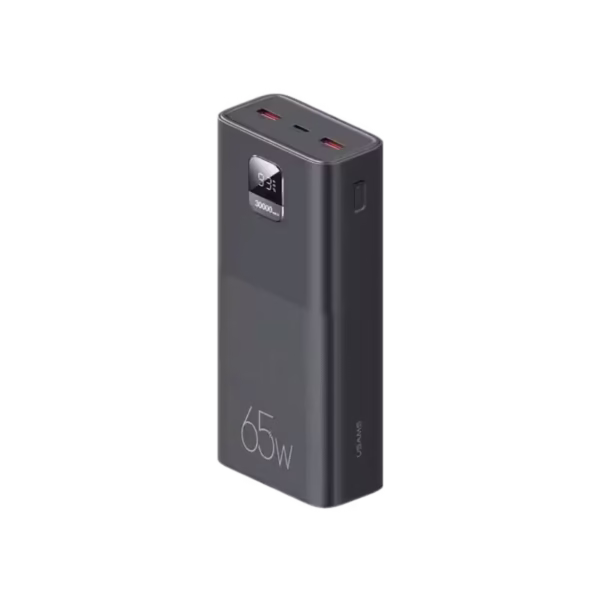 USAMS PB68 Fast Charging Power Bank 65W 30000mAh with Type-C PD Cable 65W,Black,3 ports fast charger