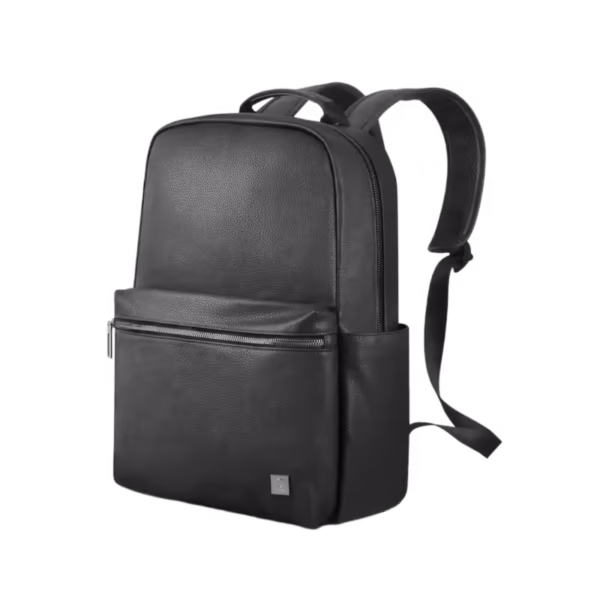 WiWU Osun PU Skin-friendly Multi-compartments Large Capacity Backpack-black,Water-resistant 1680D Polyester+ PU leather